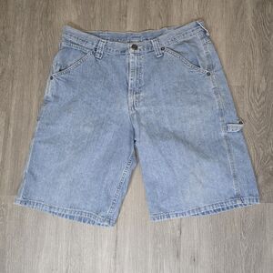 VTG Y2K Lee Dungarees Jean Shorts Mens 36L Carpenter Baggy Skate Denim Jorts Y2K